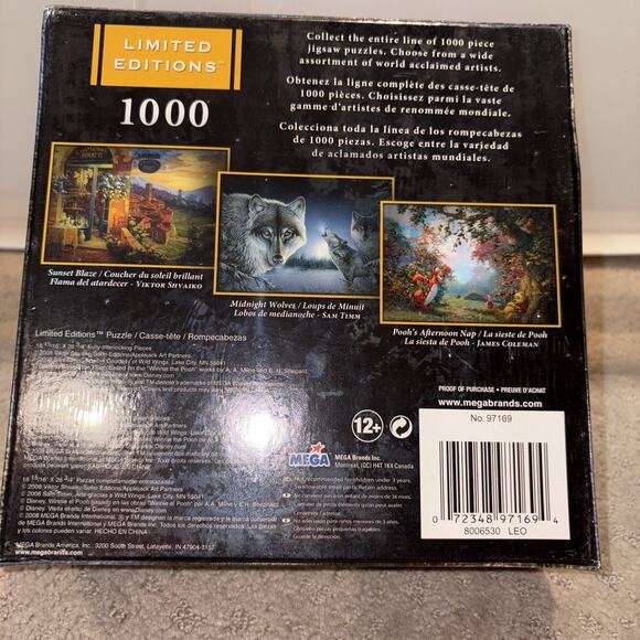 "Midnight Wolves" 1000 Piece Puzzle Sam Timm Mega Brand Limited Edition New - Picture 6 of 6